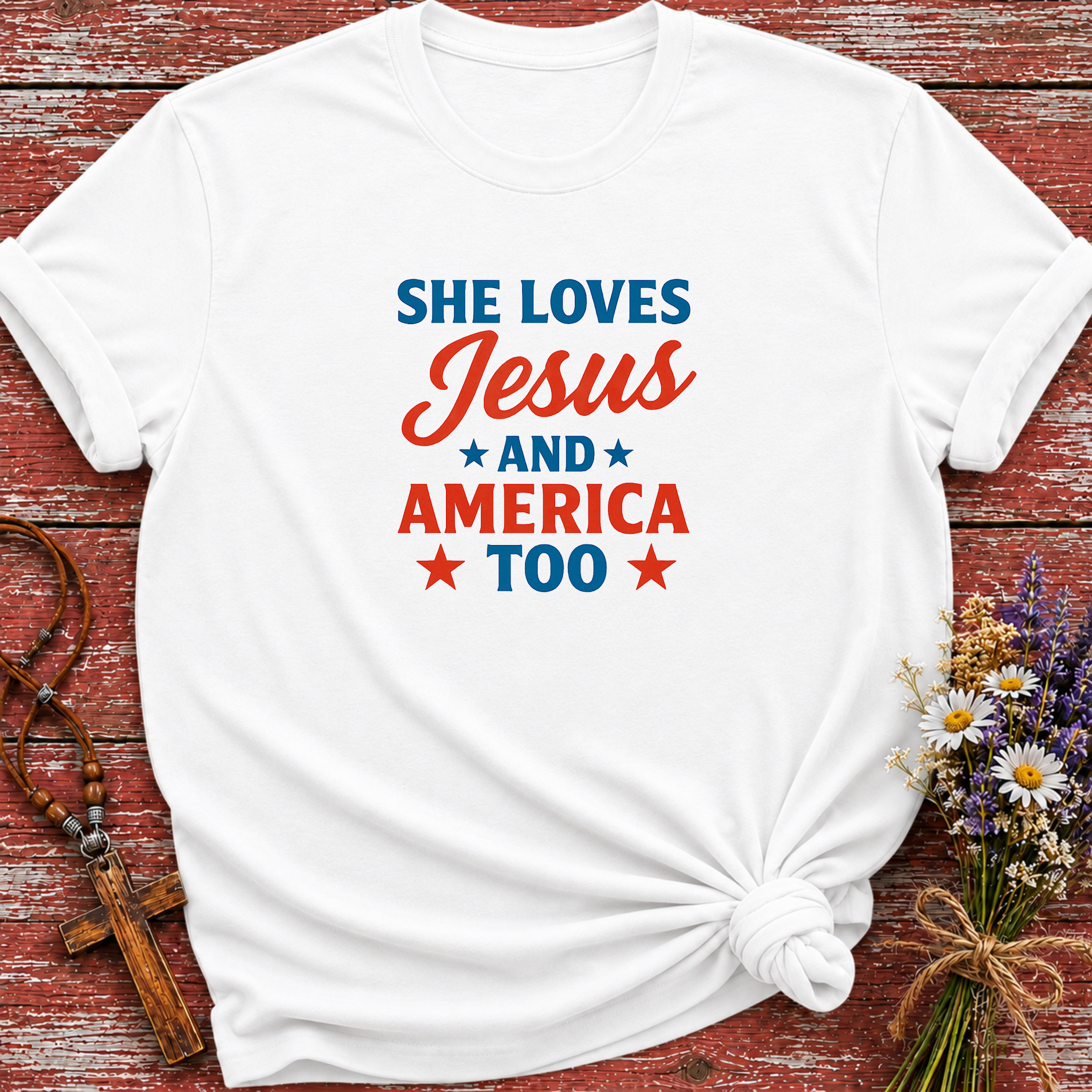 She Loves Jesus And America Too T-Shirt