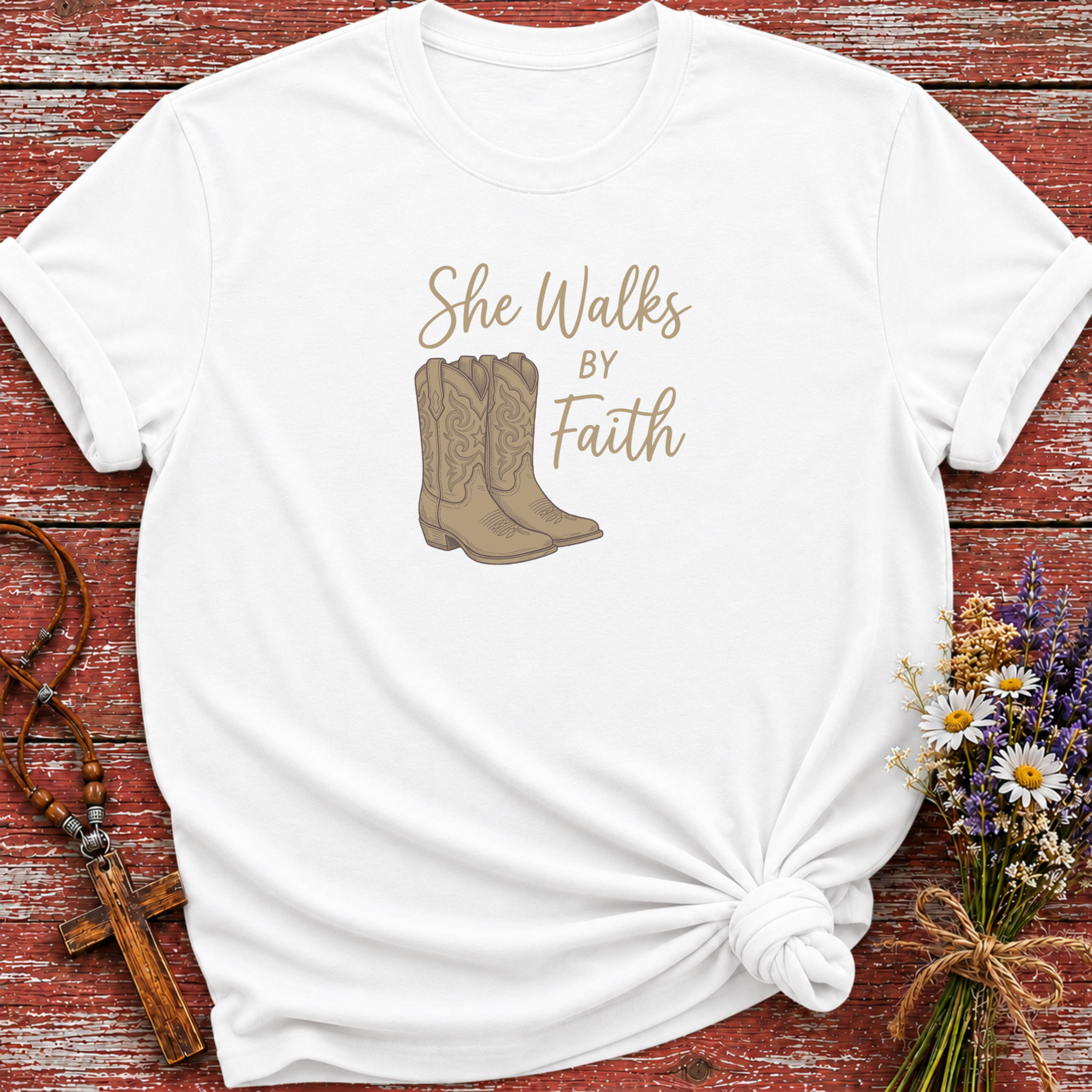 She Walks By Faith T-Shirt