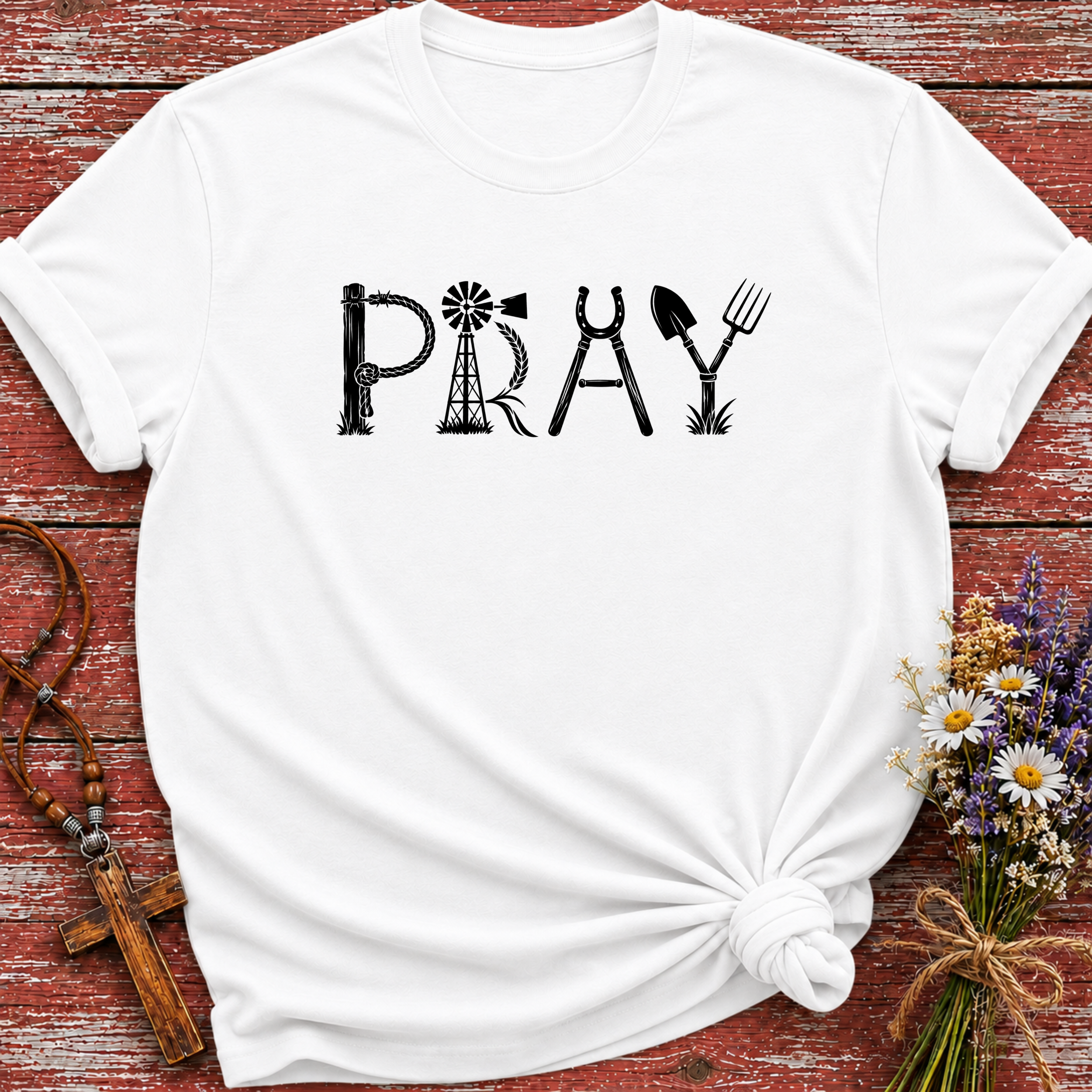 Pray Farm Letters T-Shirt