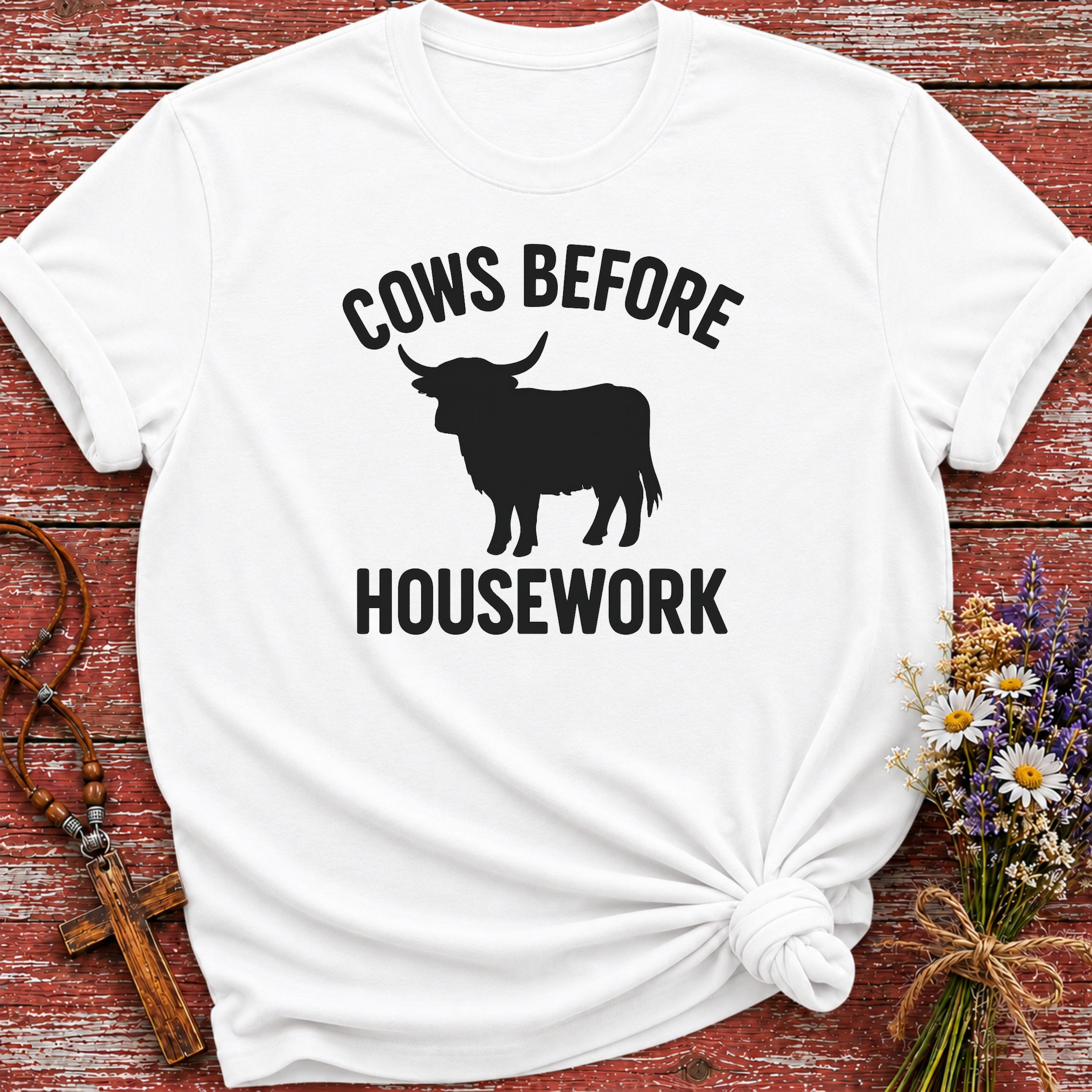 Cows Before Housework T-Shirt