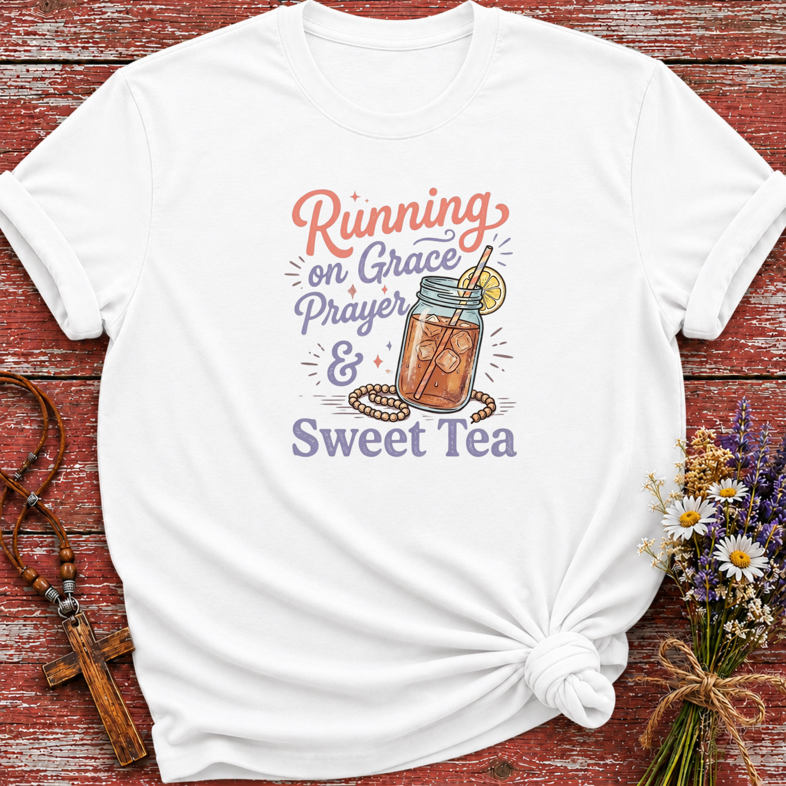 Running on Prayer & Sweet Tea T-Shirt