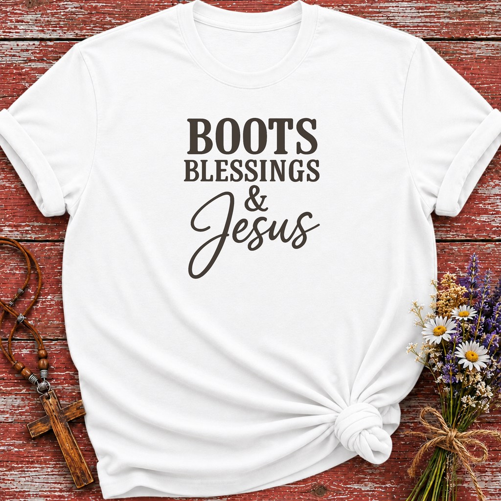Boots Blessings & Jesus T-Shirt