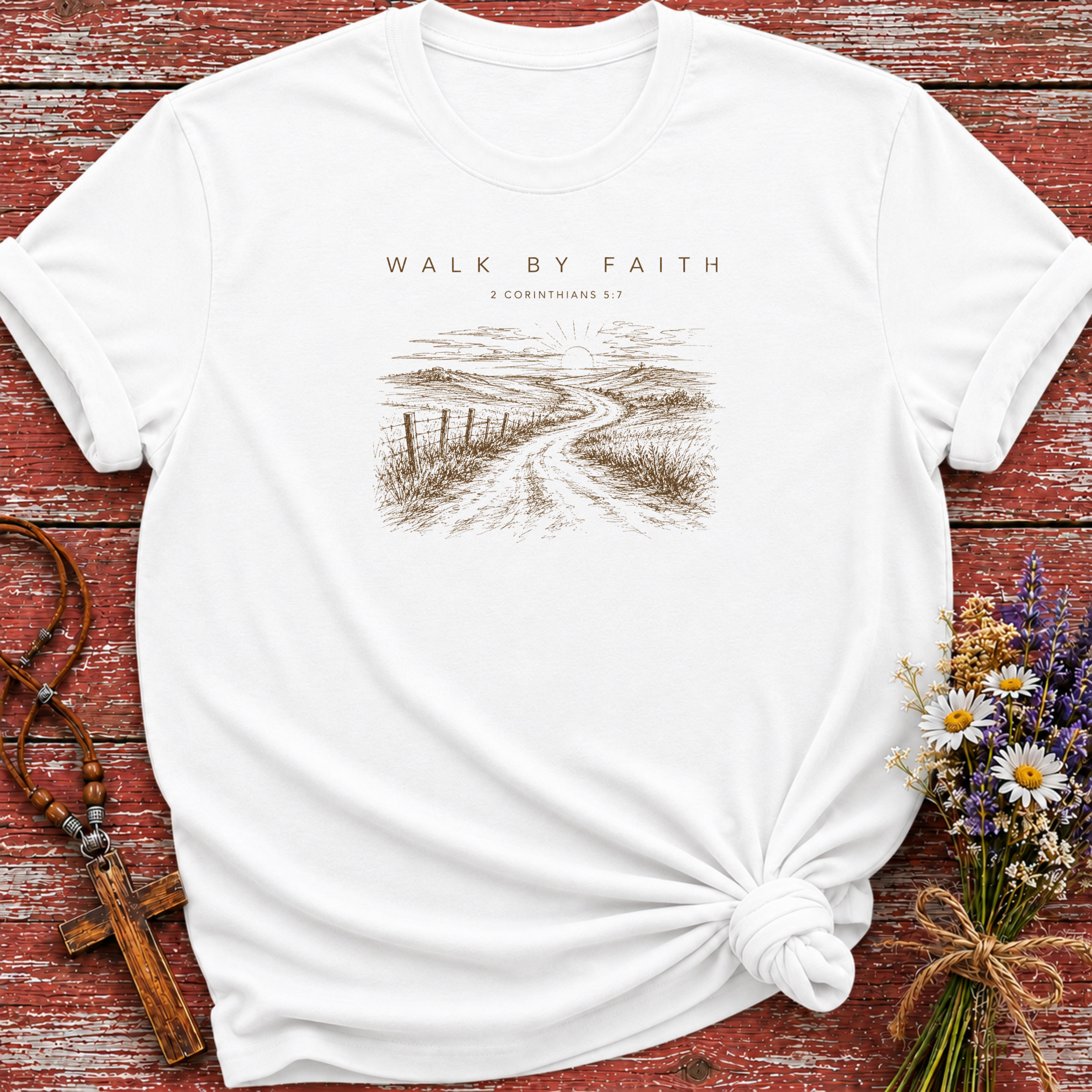 Walk By Faith Sunset T-Shirt