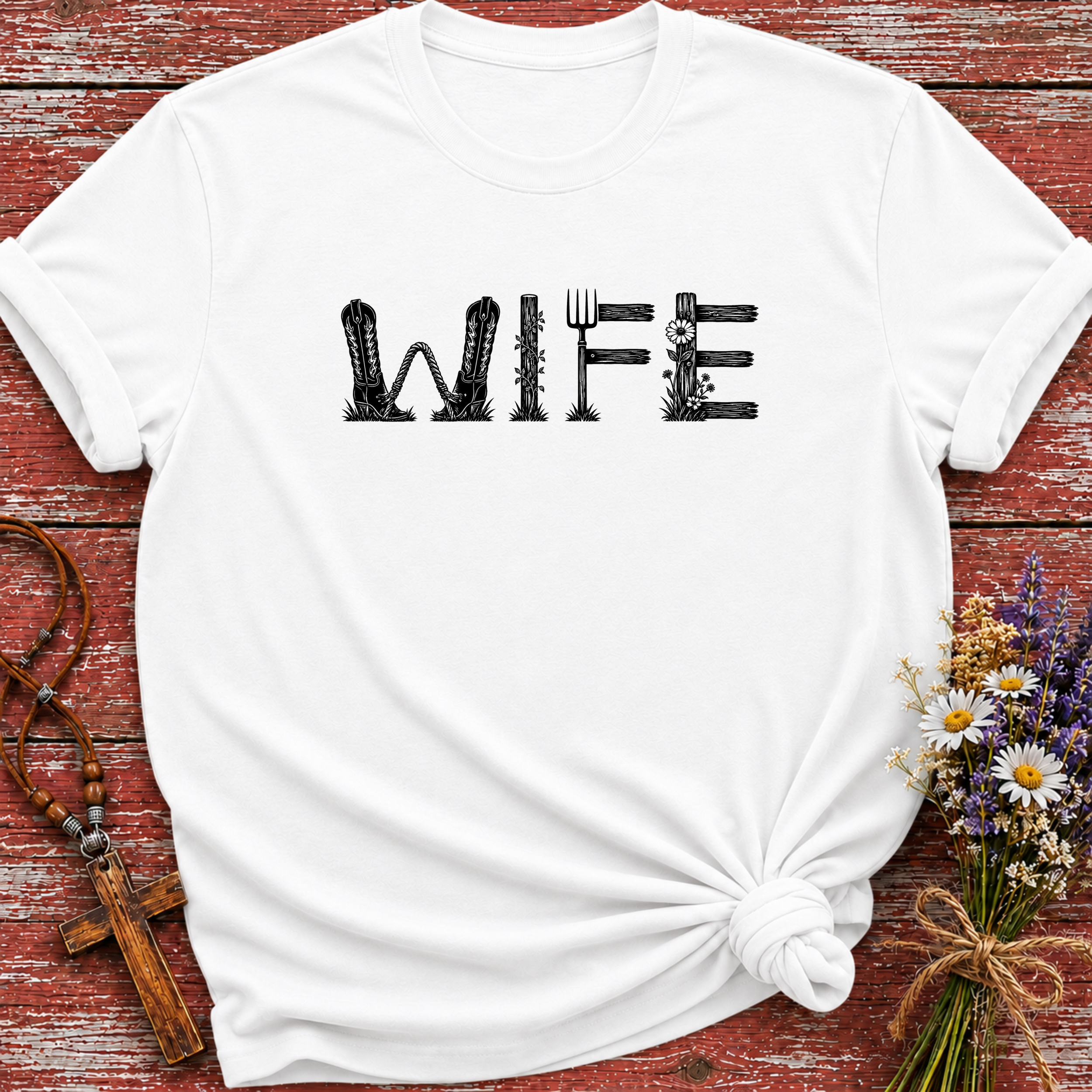 Wife Farm Letters T-Shirt