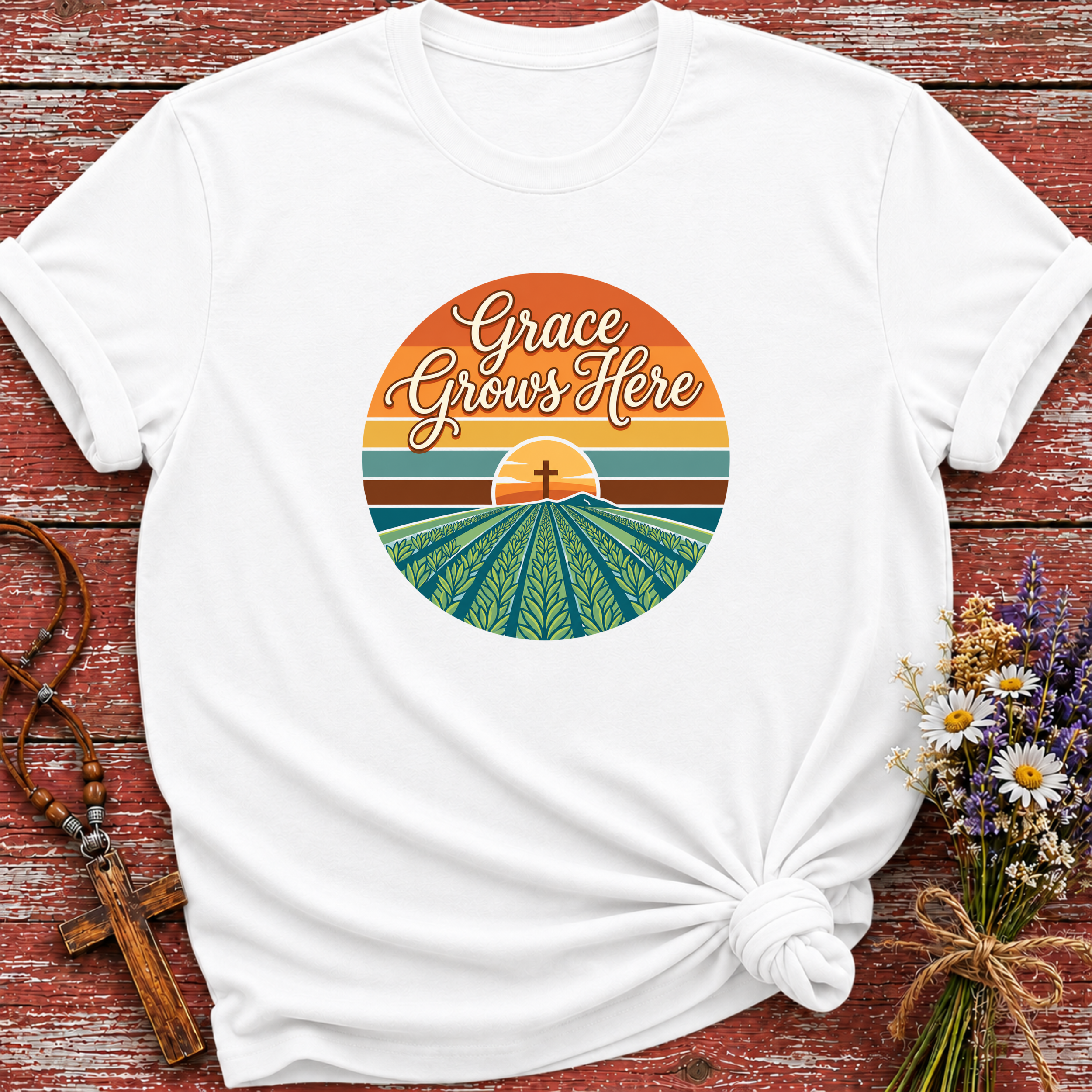 Grace Grows Here Retro T-Shirt