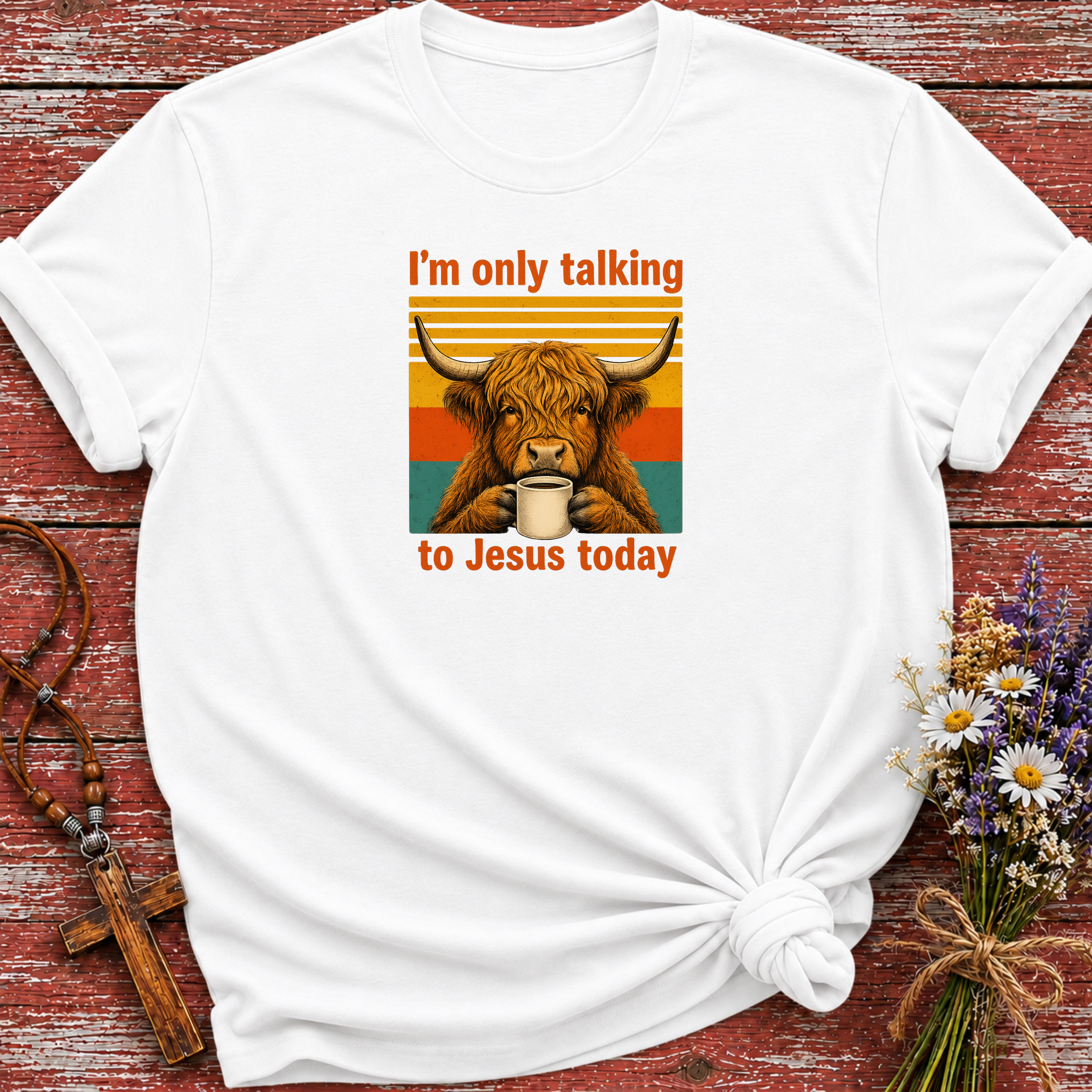 I'm Only Talking to Jesus Today Cow T-Shirt